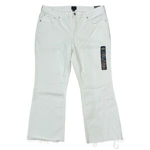 J.Crew Womens Jeans White Size 31P Mid Rise Flare Crop Jeans Stretch Denim NWT